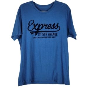 Express Blue Short Sleeve Tee Shirt XL NWOT